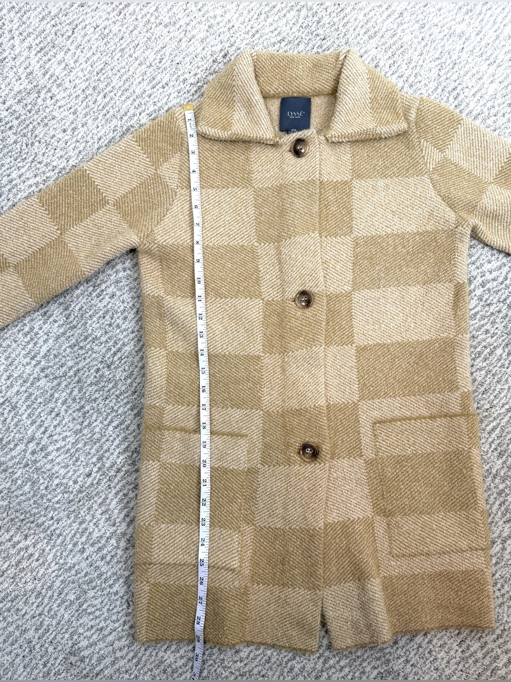 Lysse Sweater Coat Cream Neutral Plaid NWT XXS/XS Salma Nutshell Plaid Shacket - Picture 11 of 13